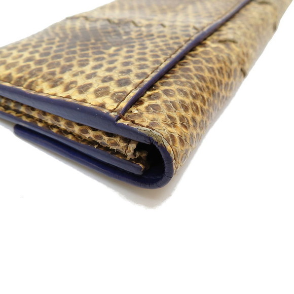 Bottega Veneta Ayers Long Wallet Python Leather Beige Purple - Picture 3 of 9